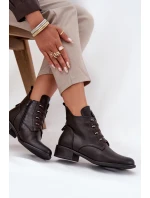 Dámske členkové topánky na nízkom podpätku so zipsom s ozdobou - hnedé Nevalia Dámske členkové topánky na nízkom podpätku so zipsom s ozdobou - hnedé Nevalia