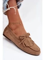 Dámske mokasíny s strapcami - svetlohnedé Janelisse Dámske mokasíny s strapcami - svetlohnedé Janelisse