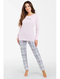 Talianska móda Glamour s dlhým rukávom farba:ružová/print