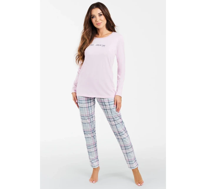 Talianska móda Glamour s dlhým rukávom farba:ružová/print