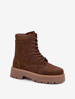 Dámska kožená farmárska obuv Big Star - hnedá