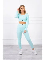Pruhovaný top set model 20686778 mátový - Kesi
