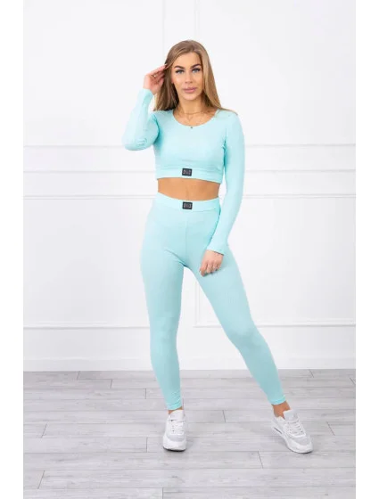 Pruhovaný top set model 20686778 mátový - Kesi