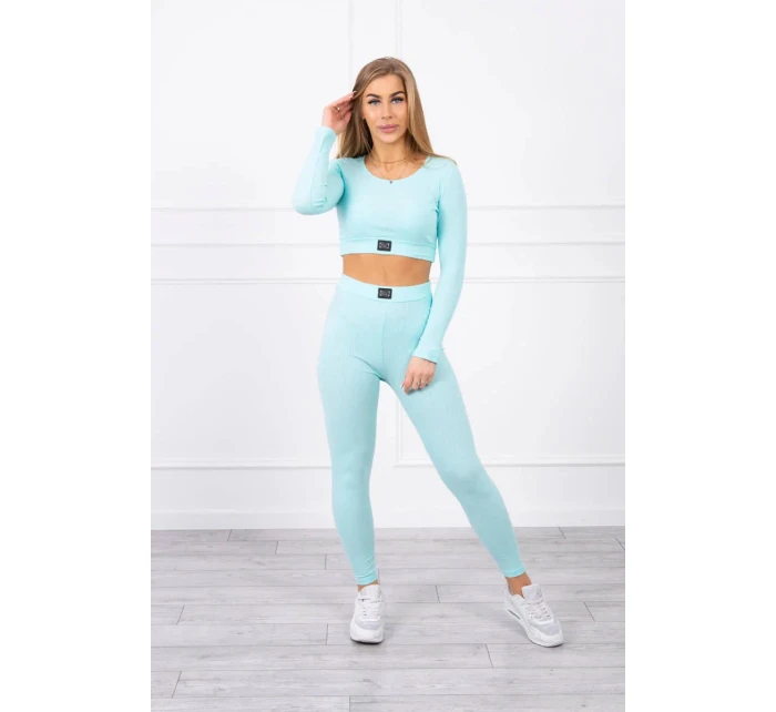 Pruhovaný top set model 20686778 mátový - Kesi