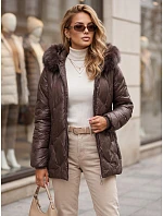 Dámska zimná bunda LOVEINSIDE, prešívaná s kožušinovým lemom, fialová, FashionStreet TY5814 Dámska zimná bunda LOVEINSIDE, prešívaná s kožušinovým lemom, fialová, FashionStreet TY5814