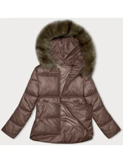 Hnědá dámská bunda se střihem model 21246838 - S'WEST
