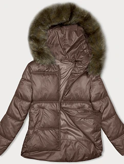Hnědá dámská bunda se střihem model 21246838 - S'WEST
