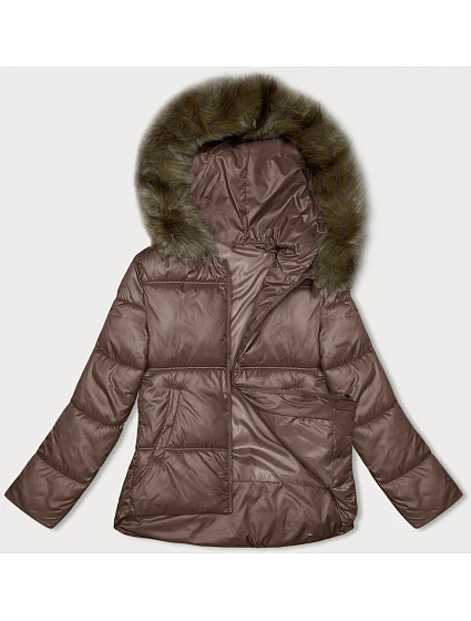 Dámska bunda bomber hnedá S'west (B8190-14)