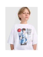 Chlapčenské tričko oversize s potlačou 4F 4FJRAW25TTSHM3062-10S Chlapčenské tričko oversize s potlačou 4F 4FJRAW25TTSHM3062-10S