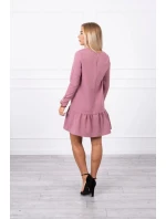 Šaty s volánem tmavě růžové