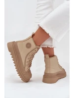 Wysokie Trampki Damskie Ocieplane Big Star OO274A356 Beżowe