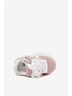 Detské športové tenisky so suchým zipsom z imitácie kože Dirty pink Zoya