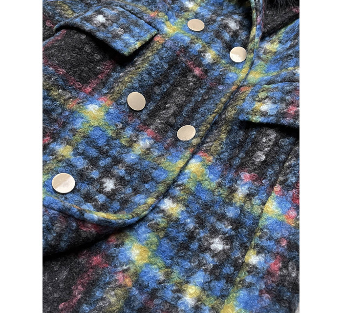 Dámsky viacfarebný kabát z tkaniny Boucle (FK-016)