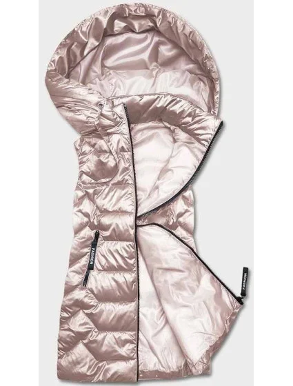 růžová dámská vesta s kapucí model 18919147 - S'WEST