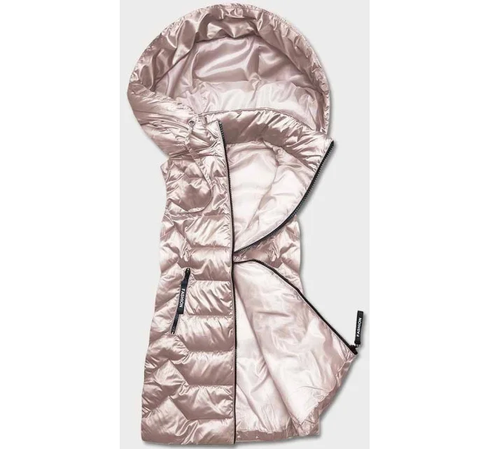 růžová dámská vesta s kapucí model 18919147 - S'WEST