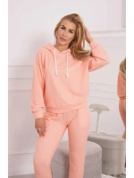 Súprava mikiny s kapucňou marhuľová