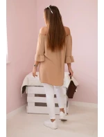 Španělská halenka s volánky na rukávu Velbloud Španělská halenka s volánky na rukávu Velbloud