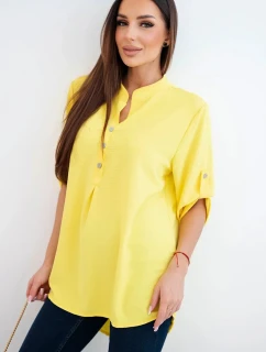 Blúzka s dlhším zadným dielom žltá