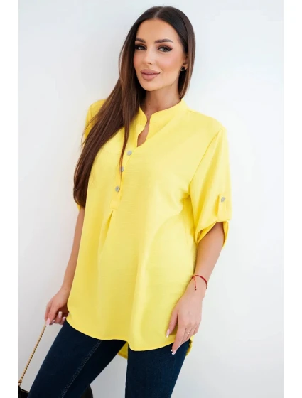 Blúzka s dlhším zadným dielom žltá
