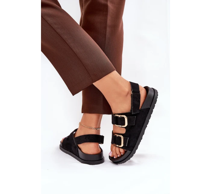 Sandały Damskie Z Klamrami Czarne Seladith Sandały Damskie Z Klamrami Czarne Seladith