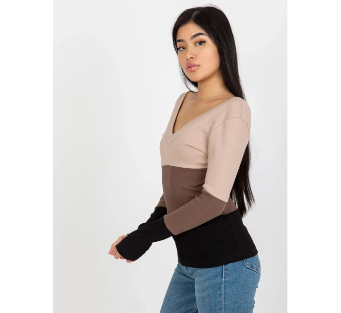 Blúzka RV BZ 8429.31P čierna a béžová