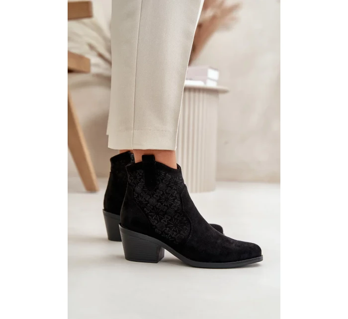 Acorn členkové topánky Kovbojské topánky na zips Eco Suede Black S.Barski