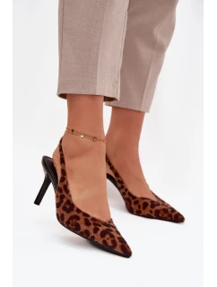 Dámske lodičky na podpätku - leopardí vzor Phelia