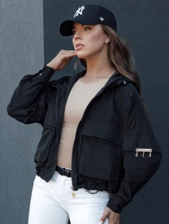 Dámska prechodná bunda s kapucňou BUNOL black FashionStreet TY4469
