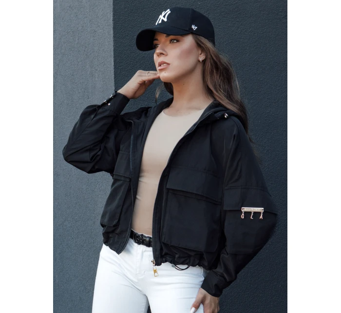 Dámska prechodná bunda s kapucňou BUNOL black FashionStreet TY4469