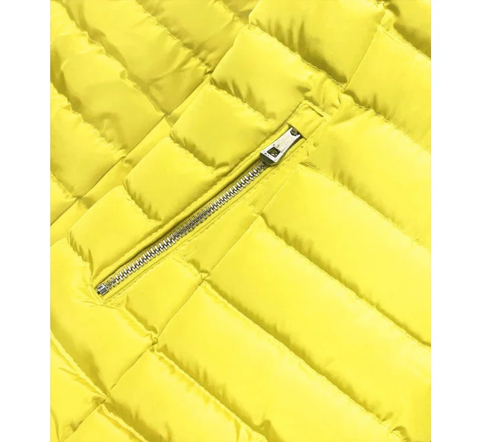 Przejściowa pikowana kurtka damska żółta (23063-3)