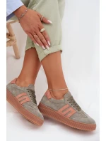 Dámské tenisky z pravé semiše Zelené Delyssia