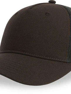 Atlantis Headwear Zion 5-panelová truckerová čiapka 33.0120 hnedá/čierna