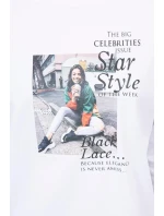 Blúzka s potlačou Star Style biela