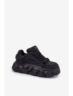 Dámské Kožené Tenisky Na Masivní Platformě model 21692679 Černé - Goe