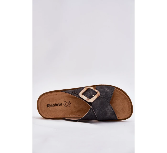 Klapki Damskie Z Klamrą Inblu ED000025 Czarne