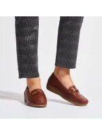 Jedinečné hnedé dámske mokasíny na klin Jedinečné hnedé dámske mokasíny na klin