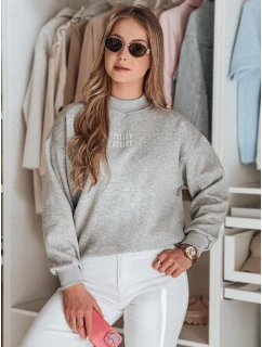 Dámska nadrozmerná mikina s nášivkou LOVASON sivá FashionStreet BY1419