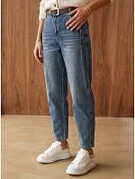 Dámske baggy džínsy s opaskom, modré, FashionStreet UY3193 Dámske baggy džínsy s opaskom, modré, FashionStreet UY3193