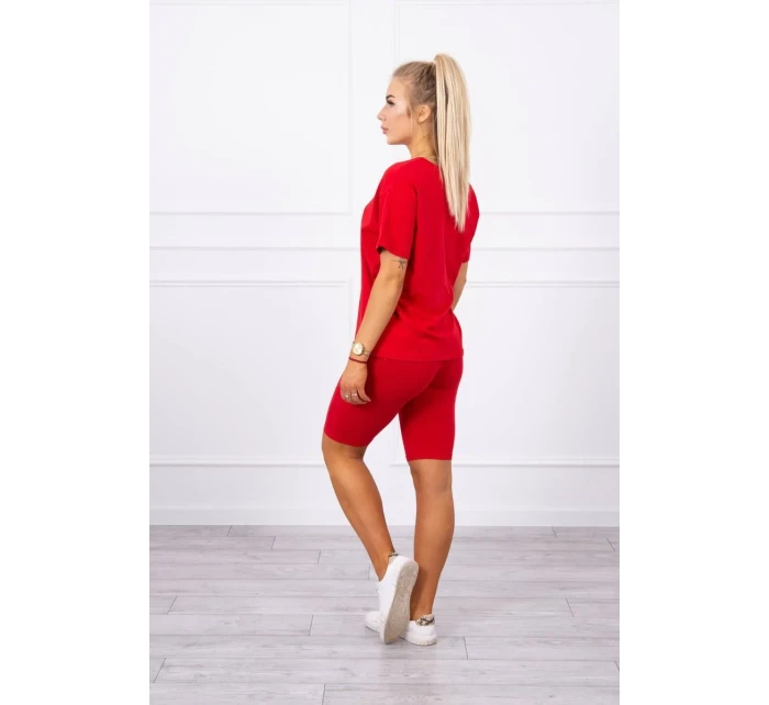 Souprava top+legíny červená