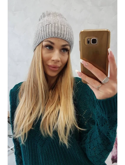 Fleecová čepice Anna model 18750157 světle šedá - K-Fashion Fleecová čepice Anna model 18750157 světle šedá - K-Fashion