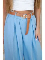 Široké kalhoty s páskem modrý