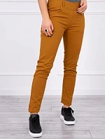 Horčicové džínsové nohavice