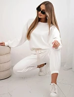 Súprava tepláky + nohavice maslová látka biela