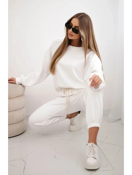 Komplet teplákové + kalhoty máslová látka bílý Komplet teplákové + kalhoty máslová látka bílý