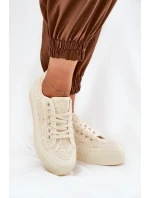 Dámské krajkové tenisky Big Star – béžové