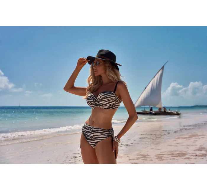 Dvojdielne trblietavé plavky V-11160 black and cream - Axami Dvojdielne trblietavé plavky V-11160 black and cream - Axami