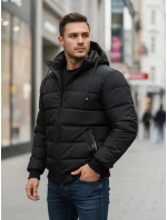 Pánská prošívaná zimní bunda s kapucí černá Dstreet model 21993617 - FashionStreet