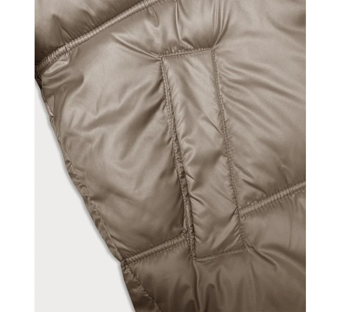 Béžová dámská bunda se střihem model 21246832 - S'WEST