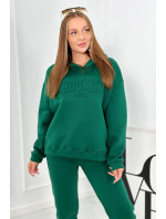 Izolovaná bavlnená súprava, mikina + nohavicami Brooklyn tmavo zelená