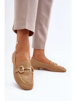 Dámské mokasíny na ploché podrážce s ozdobou Camel model 21650946 - Boto Dámské mokasíny na ploché podrážce s ozdobou Camel model 21650946 - Boto